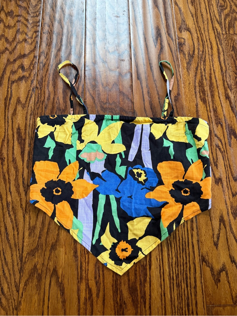 Roxy Bandana Strapless / Spaghetti Strap Floral Top Size Medium